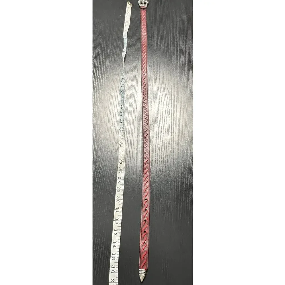 Unique Vintage Boho/Western Red Leather Belt